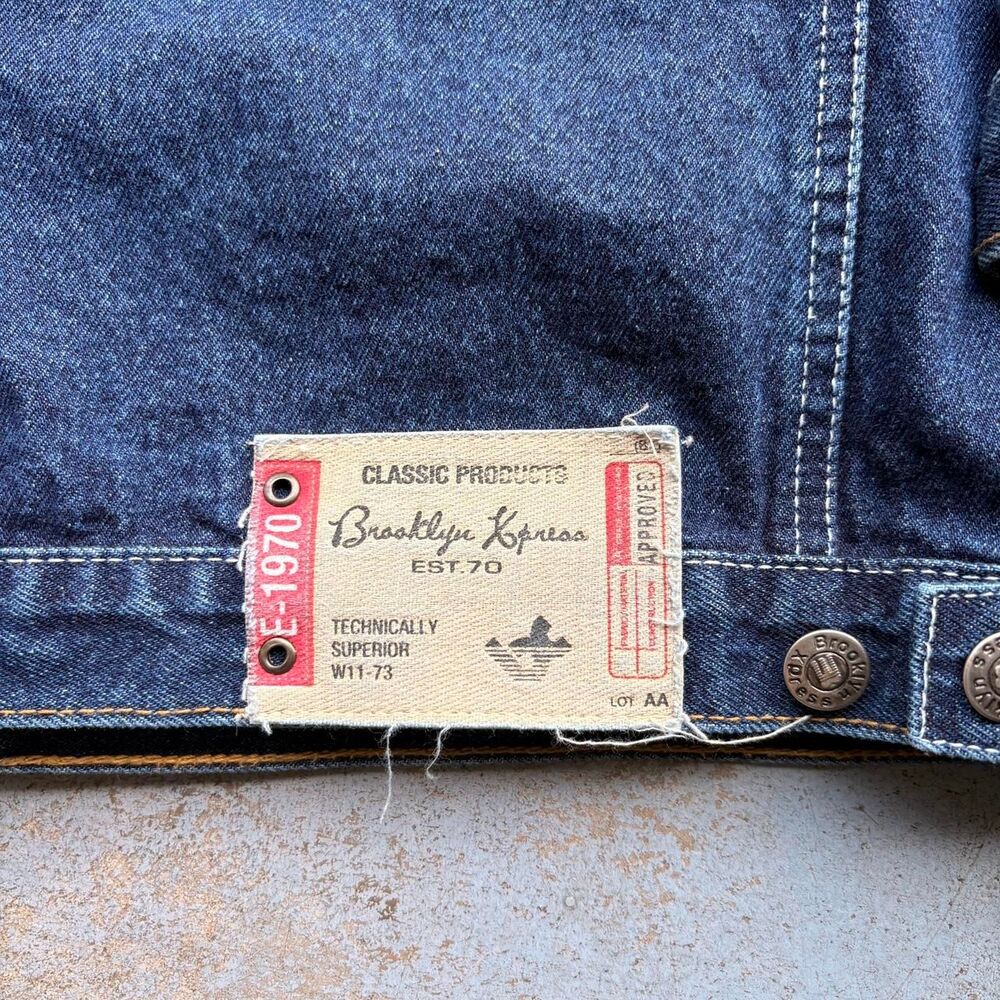 Vintage 90s Brooklyn Xpress Button Up Jean Jacket - Picture 6 of 8